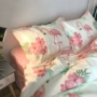 Chic Han Phong Bắc Âu flamingo đơn giản bốn mảnh cotton ánh sáng phong cách Mỹ nghệ thuật phòng ngủ giường giường phong cách bộ ra nệm