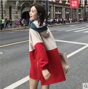Phụ nữ mang thai mùa thu mẫu thời trang 2018 phiên bản Hàn Quốc mới của bộ đồ hai dây rời cộng với áo len nhung cho mẹ áo khoác mùa đông