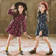 Váy bé gái mùa thu 2018 phiên bản Hàn Quốc mới của các cô gái nước ngoài váy dài tay váy hoa công chúa