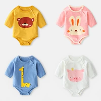 Đàn ông và phụ nữ bé tam giác dài tay mùa hè bé jumpsuit cotton túi fart pyjama phần hông mỏng 3 tháng 6 - Áo liền quần bodysuit