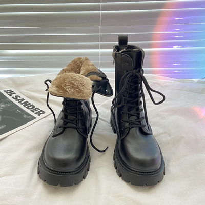 taobao agent Martens, keep warm boots platform English style, 2023 collection, Korean style, British style