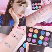 Nhật bản bulling năm cánh sao tình yêu sequin eyeshadow 6 màu phấn mắt cô gái tim ảnh ins mà không cần keo bảng mắt morphe