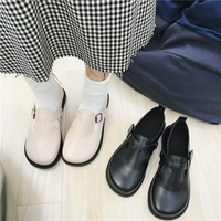 Đầu lớn giày búp bê nữ dày dưới retro giày nhỏ 2018 Harajuku Cao Đẳng phong cách văn học giày đơn mềm chị thấp để giúp giày thủy triều giày lười nữ