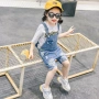 Quần áo trẻ em cao cấp hoàn toàn mới cho bé gái denim bib mùa hè nữ bé Quần short denim Hàn Quốc cho trẻ em nghỉ ngơi - Khác áo bé trai