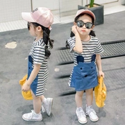 Quần áo trẻ em cao cấp hoàn toàn mới cho bé gái mùa hè Áo dài trẻ em Hàn Quốc Váy ngắn tay cho bé gái Yang Gong - Khác