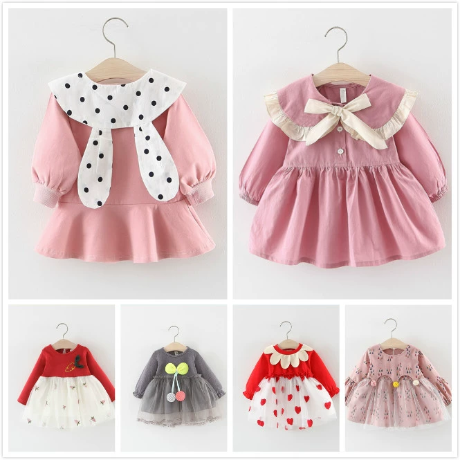 Váy bé gái 0-1 tuổi xuân hè 2 váy bé gái kiểu nước ngoài 3 váy bé công chúa bé gái mùa thu Hàn Quốc - Váy