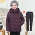 áo kiểu nữ trung niên Áo khoác đệm bông mùa đông cho phụ nữ trung niên và cao tuổi 60-70 tuổi Mẹ già 80 quần áo bà ngoại áo khoác đệm bông bà già đầm u60 Quần áo của mẹ