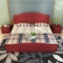 Các tấm mới kết hợp với tối giản kết hôn gỗ khăn trải giường người đôi nội thất phòng ngủ hiện đại màu trắng xanh - Giường Giường