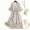Mùa hè 2019 mới của phụ nữ váy lụa tay áo lá sen với eo lụa dâu hoa Một chiếc váy chữ 11 - Váy eo cao