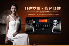 Виниловый проигрыватель leetac/理丹l501留声机仿古黑胶唱片机 老式复古收音机cd机电唱机