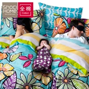 Bông bốn mảnh cotton giường đôi 1.8 m bộ đồ giường chăn tấm trẻ em ba mảnh 1.5 m giường