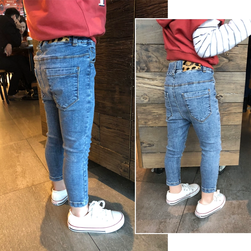 Quần skinny skinny cho bé trai 2020 mùa xuân mới cho bé Hàn Quốc quần trẻ em quần dài co giãn - Quần jean