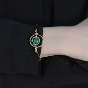 Phiên bản tiếng Hàn của đa sắc tinh tế thành loạt sao peacock vôi mã não hình học đôi vòng tay - Vòng đeo tay Cuff