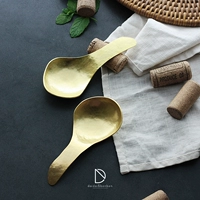 [Tea Twin Birth] Bonatos Spoon, молоток, совок, золотой маленький совок, медная ложка ручной работы, личностная асимметричная творческая ложка