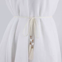 Универсальный плетеный ремень, шнурок на талию с кисточками, украшение, свитер, ретро платье, простой и элегантный дизайн