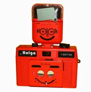 LOMO máy ảnh HOLGA135TIM hồng nửa lưới lưới đôi máy 135 phim camera 15 S bốn màu nhấp nháy đèn