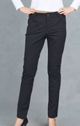 Thời trang thu đông của phụ nữ chân quần bút chì Slim mỏng 9 quần đen quần thun thun thun nylon - Cộng với kích thước quần áo
