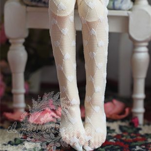 taobao agent [Rosemary Town] White love lace stockings BJD DD Araki socks