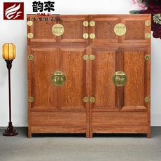 Шкаф 缅甸花梨虎皮纹顶箱柜带暗箱独板素面四门实木大衣柜中式大果紫檀