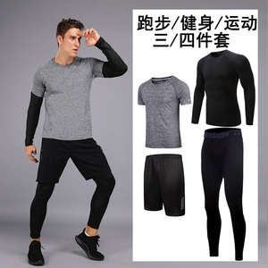 Thể dục quần áo nam phù hợp với chạy bóng đá thể thao vớ nhanh chóng làm khô bóng rổ đào tạo ba hoặc năm bộ quần áo ngắn tay