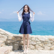 Mùa thu 2018 mới của phụ nữ Thời trang Hàn Quốc Một chiếc váy vest vest dáng suông dáng dài hai mảnh