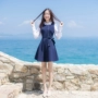 Mùa thu 2018 mới của phụ nữ Thời trang Hàn Quốc Một chiếc váy vest vest dáng suông dáng dài hai mảnh đầm chữ a đẹp