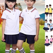 Mùa xuân và mùa hè trẻ em mới của golf may trai và cô gái đặt golf quần áo trẻ em cotton thân thiện với da thể thao phù hợp với bóng phù hợp với