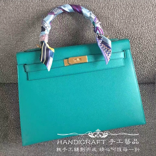 VIP -директор Pure Handmade Epsom Palm Palm Hut Kelly Pack 28 см Peacock Blue 7f