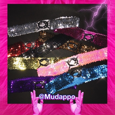 taobao agent Super cool shiny belt 90s cool girl, Perak Jumps Sequenant, fashionable elastic belt