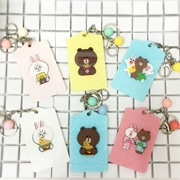Hàn Quốc Acrylic Brown Gấu Bus Thẻ Set Dòng Nani Rabbit Chủ Thẻ Gạo Sáng Tạo Keychain Mua 2 Tặng 1