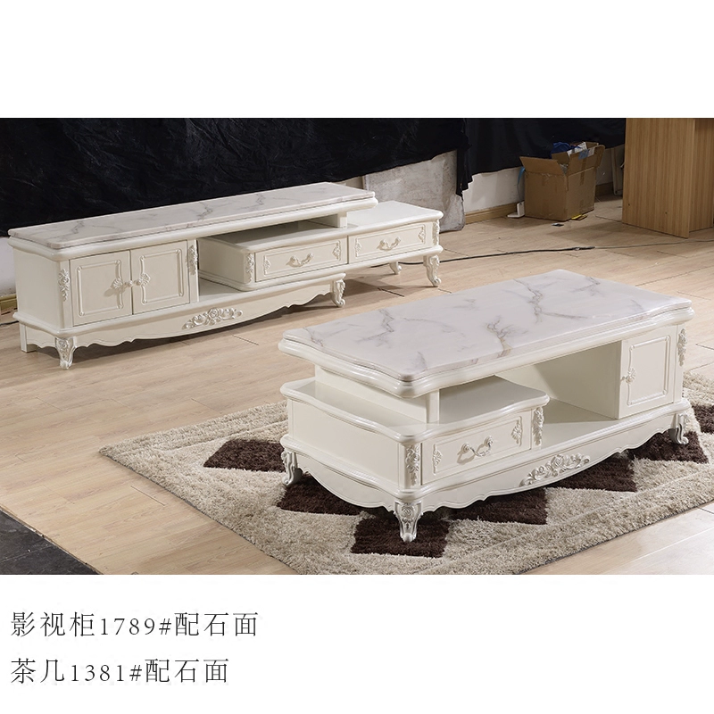 1789 # Jianou bàn cà phê tủ TV bề mặt gỗ cẩm thạch kính cường lực đồ nội thất phòng khách LELI nhà máy cung cấp trực tiếp - Bộ đồ nội thất