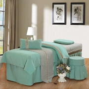 Châu âu đơn giản linen vẻ đẹp cơ thể giường massage bộ bông và vải lanh bốn bộ SPA trải giường giường gội đầu sản phẩm custom made